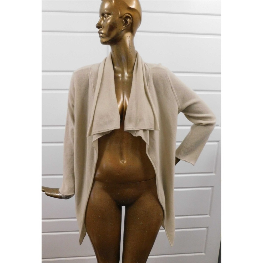 Armani Collezioni Beige Knit Long Open Sweater Italy sz 14‎